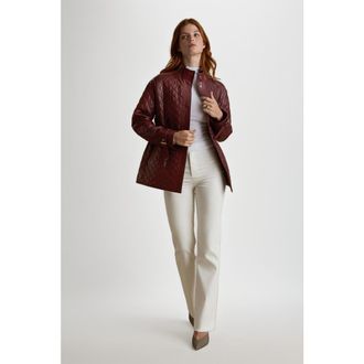 FURNIQ Nora Leather Coat in Burgundy at Nordstrom, Size Xx-Large