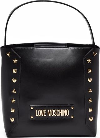 Love Moschino Black Polyurethane Bucket Shoulder Bag