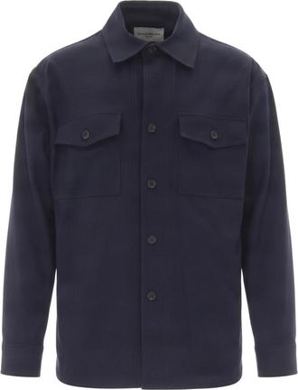 Paolo Pecora Overhemden - Heren - Casual Overhemden - Blauw - L - Polyester - Overhemden