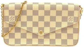 Louis Vuitton Pre-owned Pochette Felicie Damier Azur Shoulder Bag - Dames - Vintage Schoudertas - Beige - ONE Size - Vintage