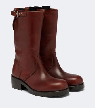 Dries Van Noten Botas biker de piel