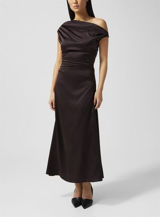 Staud Womens Phare draped asymmetrical silk dress