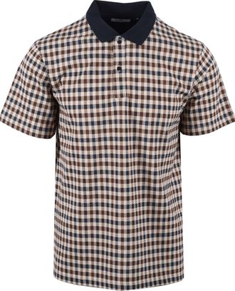 Aquascutum Mens Iconic Polo Navy - Multicolour Cotton - Size X-Large