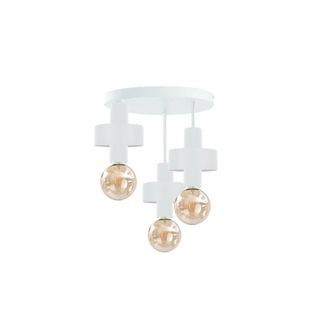 Netlighting Unica Multi Arm Semi Flush Ceiling Light White 35cm 3x E27