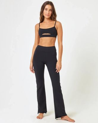 L*Space L*Space Rush Bra Womens Black Stretch Cut Out Adjustable Straps BUU946