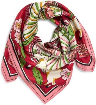 Echo Year of the Goat Silk Square Scarf in Red at Nordstrom