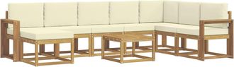 vidaXL Conjunto De Sof&aacute;s De Exterior 9 Uds. Blanco Y Crema Vidaxl
