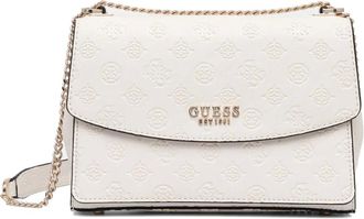 Guess Co embossed chain satchel - women - Calf Leather - One Size - White