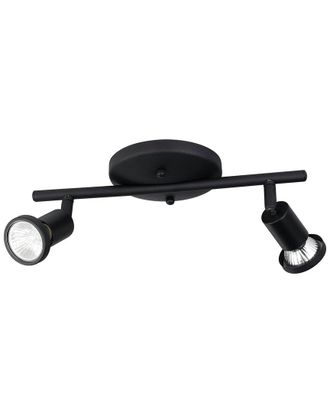 Eglo Eglo Tremendo 2 Light Fixed Track Light With Black Finish & Black Adjustable Lamp Heads