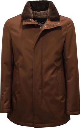 Herno Jassen, Heren, Bruin, M, Polyester, Lichte Gewatteerde Regenjas