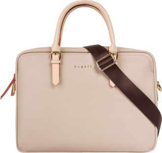 Bugatti Aktentasche BUGATTI ELLA, Damen, Gr. B/H/T: 37cm x 27cm x 6cm onesize, beige, Kunstfaser, unifarben, Taschen Aktentasche