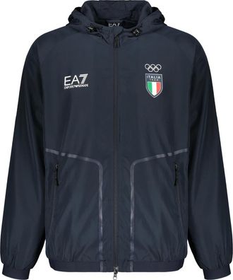 Emporio Armani Bomber Leggero con Cappuccio - - Jackets - Uomo - Blu - S