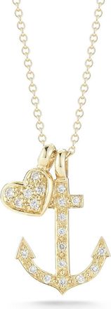 I.Reiss Company 14K 0.20 Ct. Tw. Anchor & Heart Charm Necklace