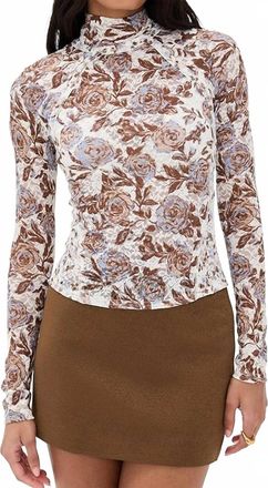 Free People Lyric Long Sleeve Shirt In Ivory Combo