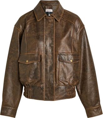 Reformation Daphne leather jacket - Brown