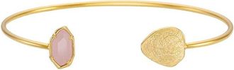 Liv Oliver 18K Plated 8.75 Ct. Tw. Pink Quartz Geometric Bangle Bracelet
