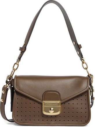 Longchamp Mademoiselle Calfskin Leather Shoulder Bag in Khaki at Nordstrom Rack