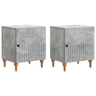 vidaXL Armario De Noche 2 Pcs Gris Hormig&oacute;n 43 X 34,5 X 50 Cm Vidaxl