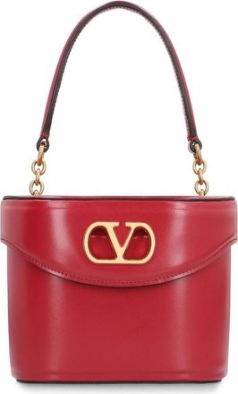 Valentino Garavani Rode leren VLogo Vanity tas - Dames - Schoudertassen - Rood - ONE Size - Leer - Tassen