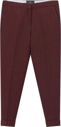 Etro Paisley Wolle Broek - Dames - Broeken - Rood - 2XL - Wol - Broeken