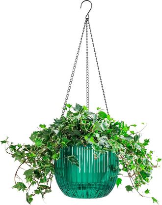 OEM Juego De 1 Maceta Colgante Con Autorriego Para Uso Interior Y Exterior, 21,0 Cm, Cesta Colgante Con Ganchos Y Orificios De Drenaje Para Jard&iacute;n Y Hogar