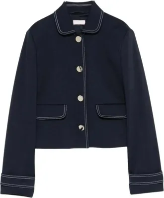 Liu Jo Short Viscose Jacket - female - Liu Jo - Light Jackets - Blue - XS - Jackets