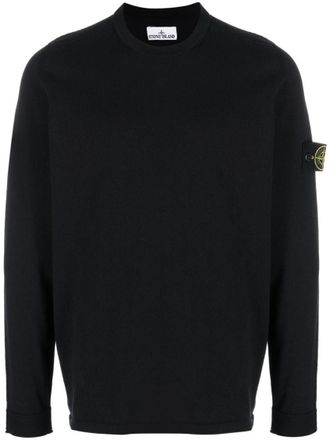 Stone Island Navy Blue Logo Badge Sweater