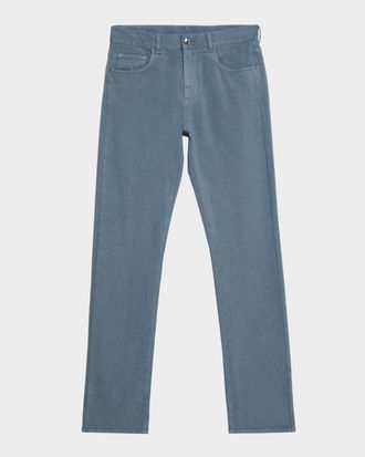 Canali Men & apos;s Cotton-Stretch Trim Fit Five-Pocket Pants