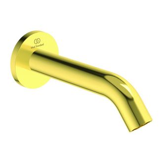 Ideal Ca&ntilde;o De Pared Joy Saliente 160mm Oro Cepillado Con Roseta Redonda Standard