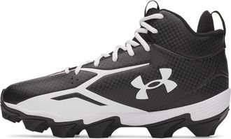 Under Armour Mens Spotlight Hammer Football Cleats, (001) Black/White/White, 7 Wide
