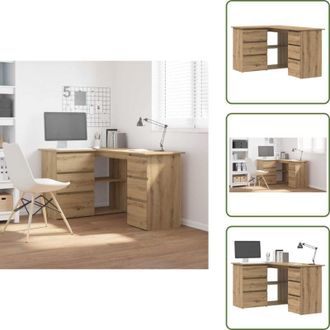 vidaXL The Living Store Scrivania Angolo Rovere Artigianale 145x100x76 cm Truciolato - Scrivania da ufficio