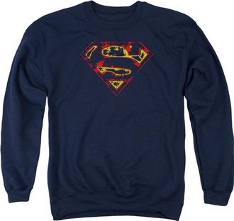Gildan Superman Super Distressed Adult Crewneck Sweatshirt