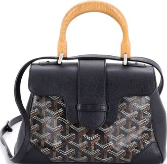 Goyard Saigon Top Handle Bag Coated Canvas with Leather Mini