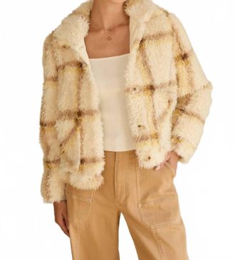 Skies Are Blue Clothing Sherpa Jacket In Cream/yellow
