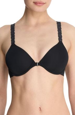Natori Pure Luxe Covertible Front Close Underwire Bra in Black at Nordstrom, Size 32Ddd