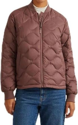 Eddie Bauer Down Puffer Bomber Jacket In Dark Plum Brown