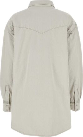 Maison Margiela Womens Chalk Denim Overshirt Shirt Beige Cotton