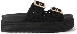 Kurt Geiger Womens Madel Sandals - Black Fabric - Size UK 6