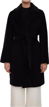 Max Mara Cappotto - Dames - Jas met riem - Blauw - 2XL - Wol - Jassen