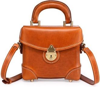 OLD TREND Azalea Genuine Leather Vintage Box Crossbody in Caramel at Nordstrom