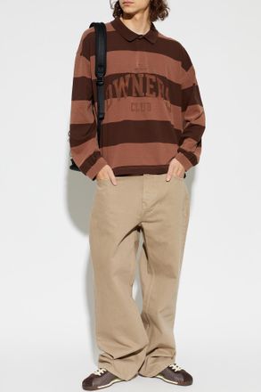 Represent Long Sleeve Polo, Mens, Beige