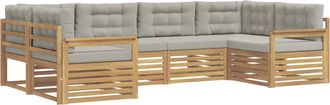 vidaXL Conjunto De Sof&aacute;s De Exterior 6 Uds. Blanco Y Gris Claro Vidaxl