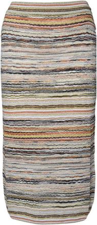 Missoni Orange Lamé Viscose Longuette Skirt