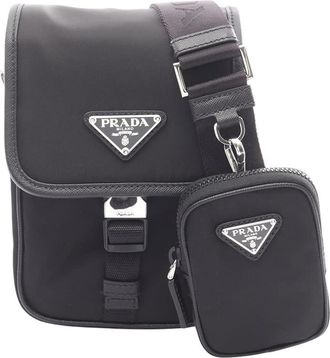 Prada Pre-owned Prada Saffiano Trimmed Re Nylon Crossbody Bag Ladies NMW282IVGHIPMTU6