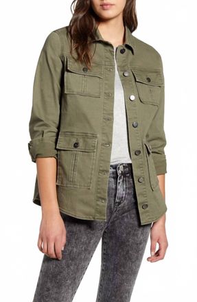 1822 Denim Missy Utilty Jacket In Olive