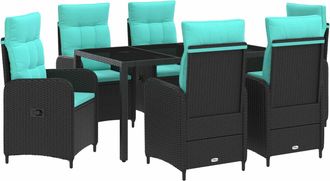vidaXL Juego De Comedor Para Exteriores 7 Uds. Rat&aacute;n Sint&eacute;tico Vidaxl