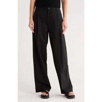 Vince High Waist Tailored Wide Leg Pants in Soft Black at Nordstrom Rack, Size 10
