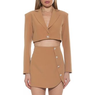 Alexia Admor Jane Cropped Long Sleeve Jacket in Nude at Nordstrom Rack, Size 10