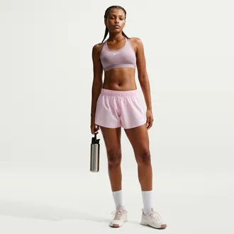 Nike Womens One Mid-Rise 3 Brief-Lined Shorts in Pink | IM7050-663