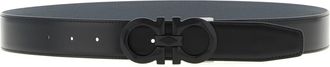 Ferragamo Mens Gray Calfskin Regular Belt